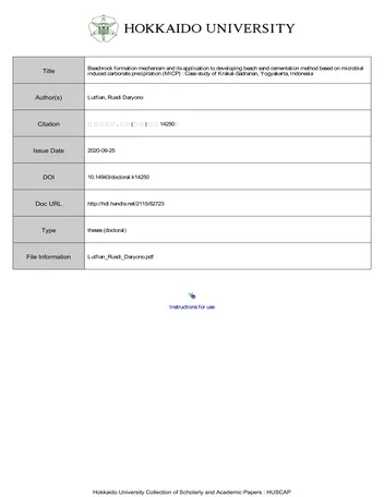 Más sobre Mecanismo de Formación de Beachrock y su Aplicación para Desarrollar un Método de Cementación de Arena de Playa.