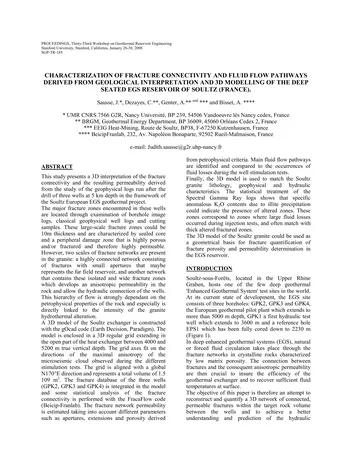 Más sobre Caracterización de la Conectividad de Fracturas y Vías de Flujo de Fluidos Derivadas de la Interpretación Geológica