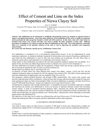 Más sobre Efecto del Cemento y la Cal en las Propiedades Índice de la Arcilla de Nizwa.