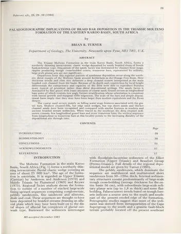 Más sobre Implicaciones Paleogeográficas de la Deposición de Barandillas en la Formación Molteno Triásica.