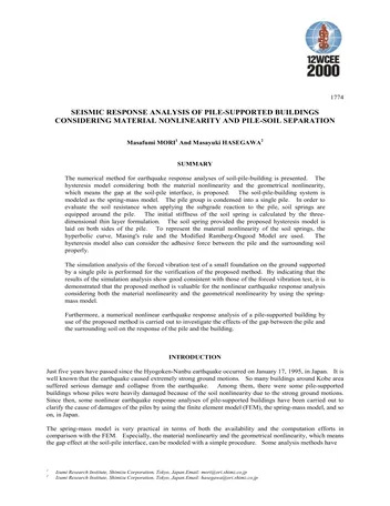 Más sobre Análisis de Respuesta Sísmica de Edificios Soportados por Pilas Considerando la No Linealidad del Material y la Interacción Suelo-Pila