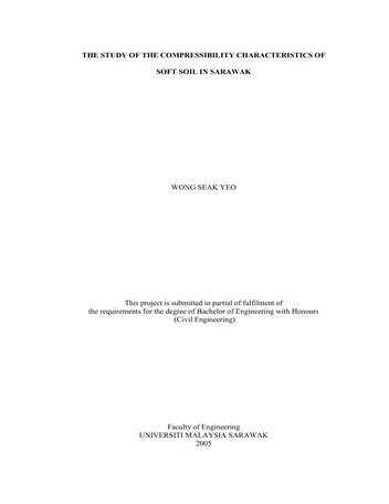 Más sobre Estudio de las Características de Compresibilidad del Suelo Blanda en Sarawak.